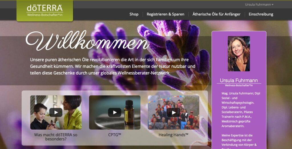 Ätherische Öle - Information auf der Homepage mydotera.at